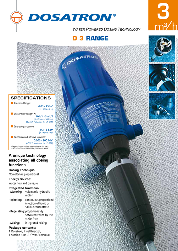 Dosatron Liquid Dispenser D3 0 2 2 VF Dosatron Dosatron Liquid Dispenser D3 0 2 2 VF Dosatron